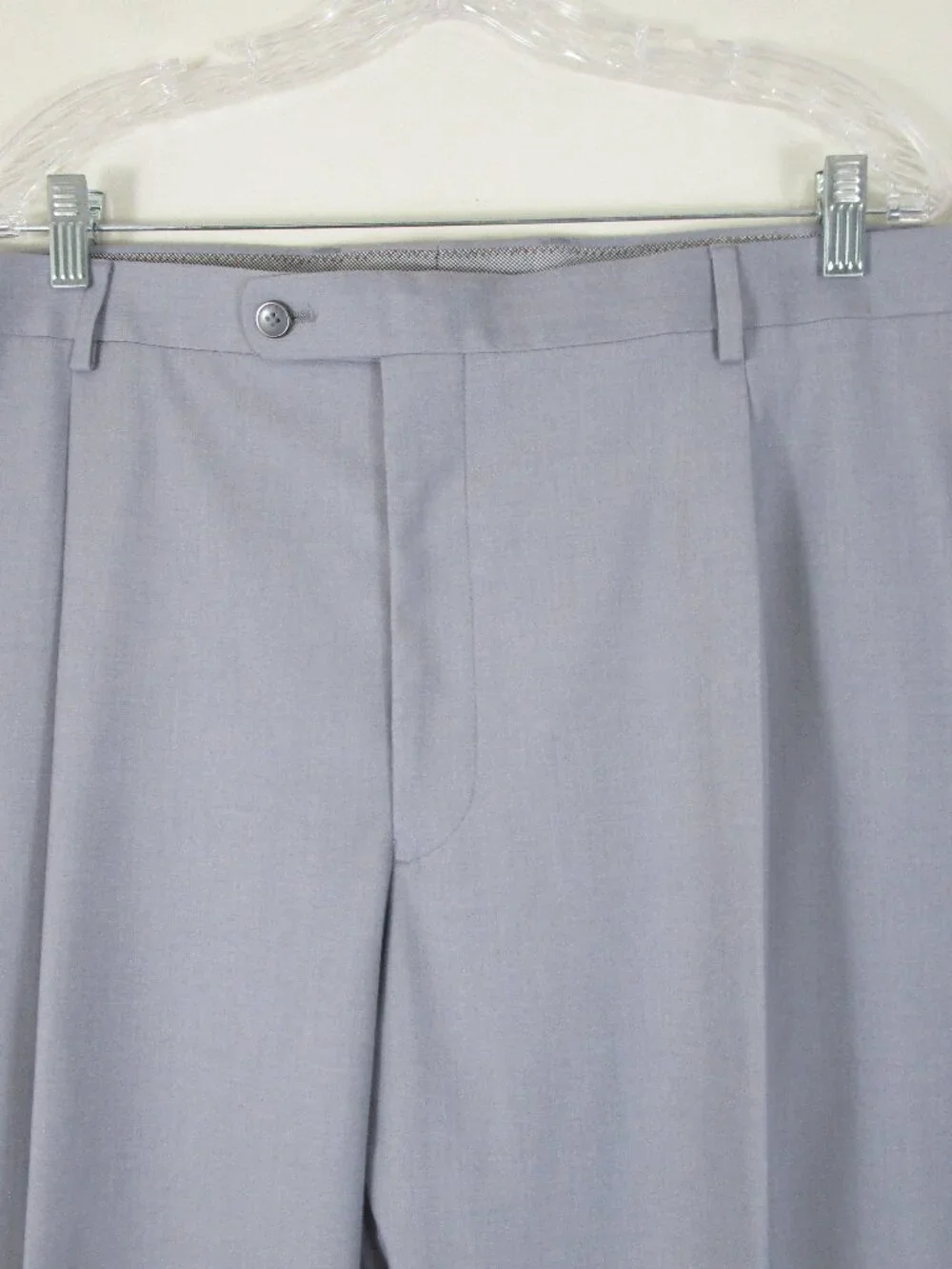 Pierre Loren Big & Tall Solid Light Gray Two Button Suit Size 56R Pants 52 X 29
